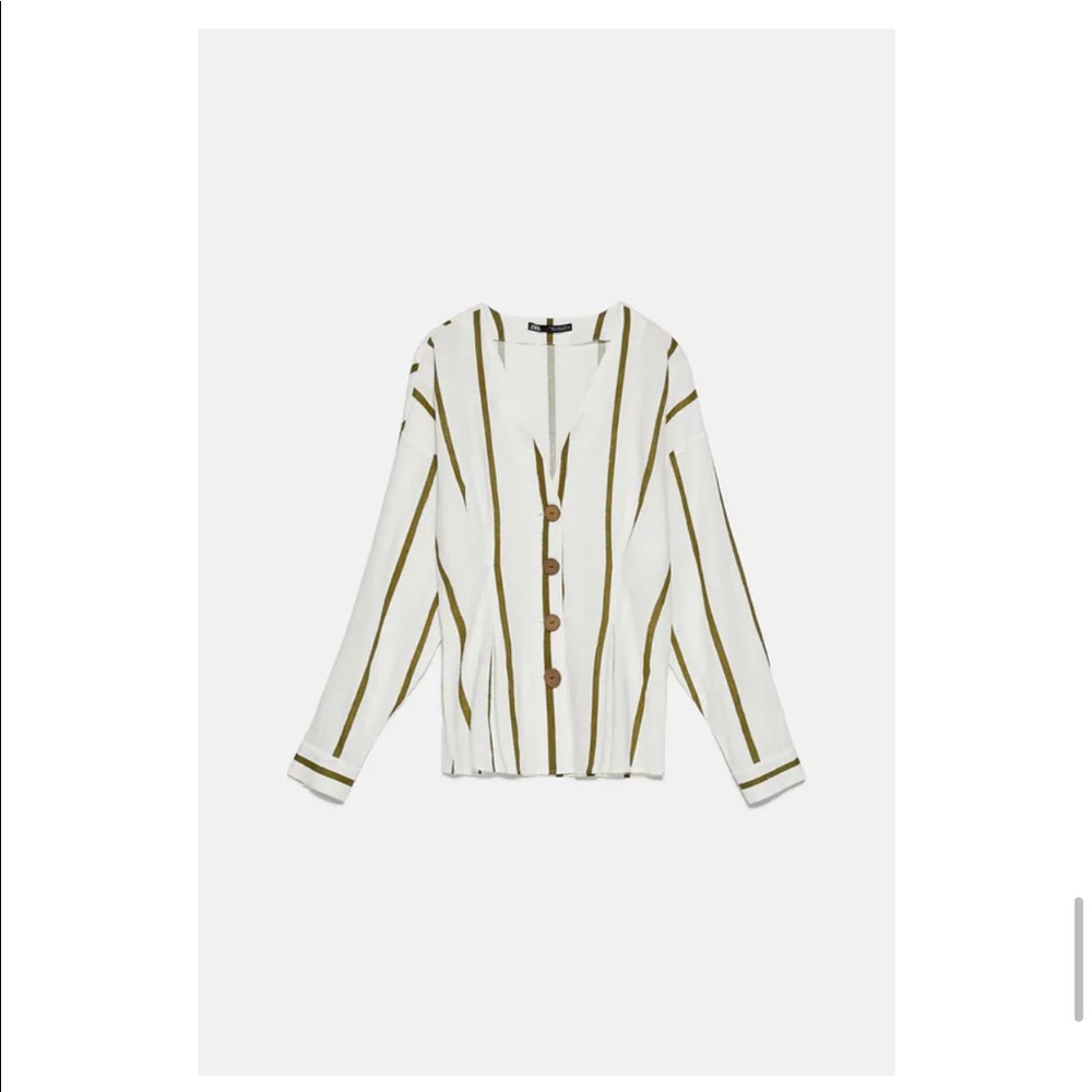 Linen striped dress shirt